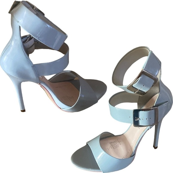 ANDREA Baby Blue Stiletto’s 4 1/2” Heel Double Ankle Strap Women’s Size 7 ECU - Picture 7 of 16